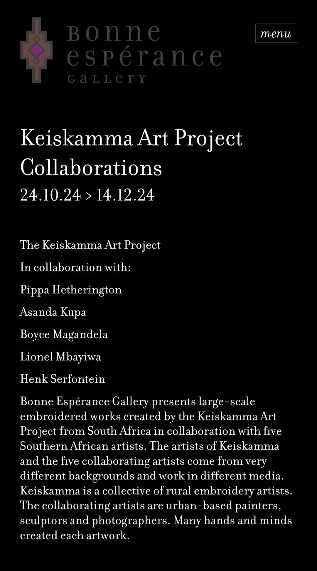 Keiskamma Art Project Collaborations at Bonnie Esperance